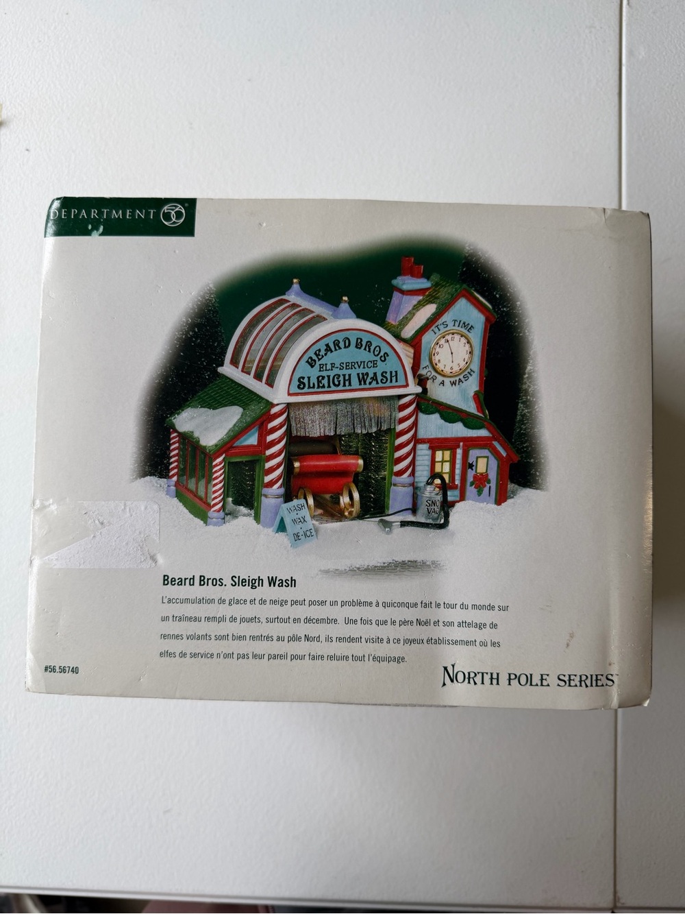 Department 56 North Pole Series Beard Bros Sleigh Wash 2001 Retired #56.56740